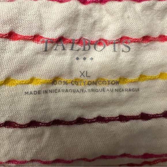 Talbots 100% cotton embroidered striped tunic top XL - Picture 10 of 11